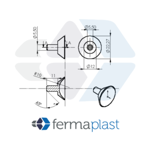 Ventosa 23mm PVC Transparente