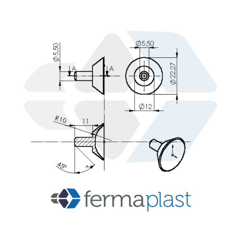 Ventosa 23mm PVC Transparente