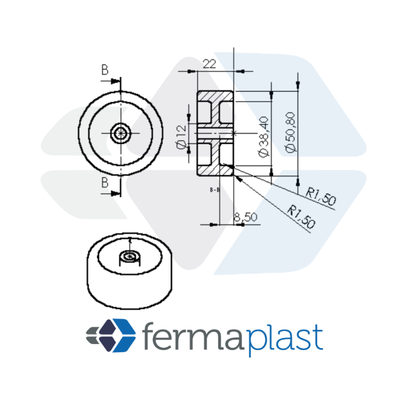 Roda 2" Nylon