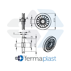 Roldana 130 Mm Rolamento
