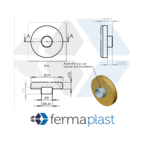 Sapata Ilhos 24 mm Pvc Transparente