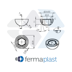PRODUTO - 25005 Tampa Cabeça Parafuso 3/8" Chave 9/16"