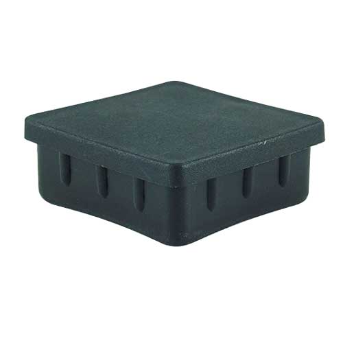 Ponteira Plástica 50x50 mm Interna Reta de alta resistência para tubos quadrados de grande porte. Acabamento profissional e proteção total para o piso com qualidade Fermaplast. Confira!