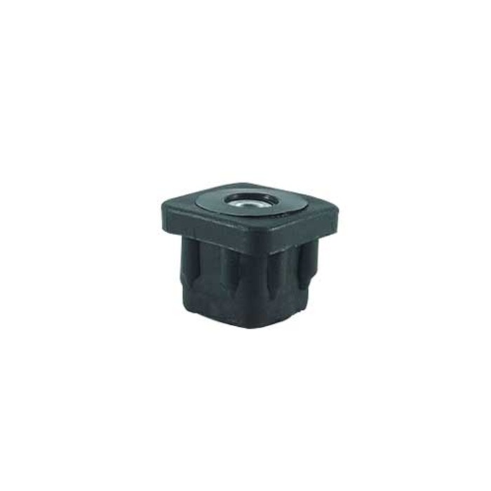 Ponteira 20x20mm Interna Reta com Porca 5/16 de alta resistência. Solução robusta para fixação de pés niveladores e rodízios em tubos quadrados. Qualidade Fermaplast. Confira!