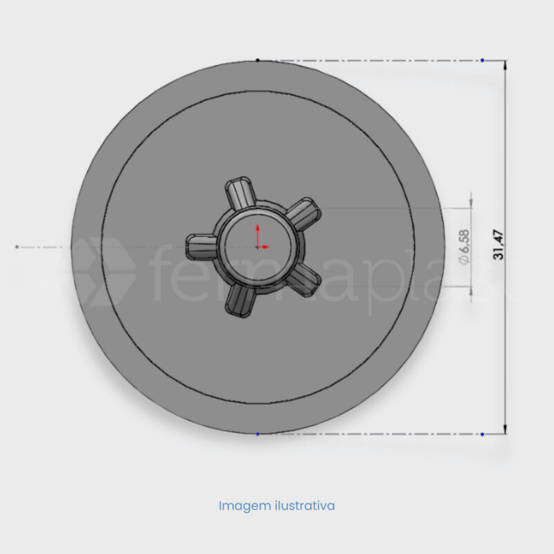 Pezinho Plástico para uso geral 30mm furo 10mm